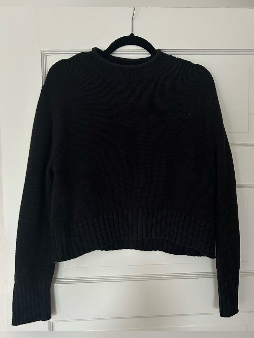 2025 J. Crew Black Rollneck Ribbed Crewneck Sweater